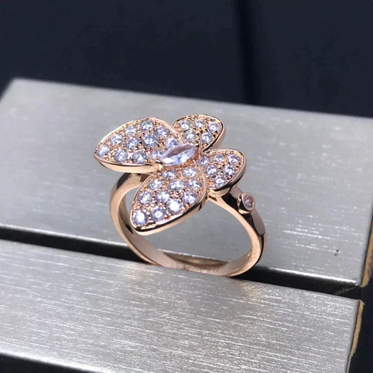 [⭐Novea]BUTTERFLY PINK GOLD DIAMOND RING