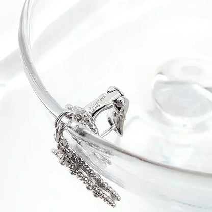 [⭐Novea]CLOVER 2 MOTIFS  DIAMOND ONYX EARRINGS SILVER