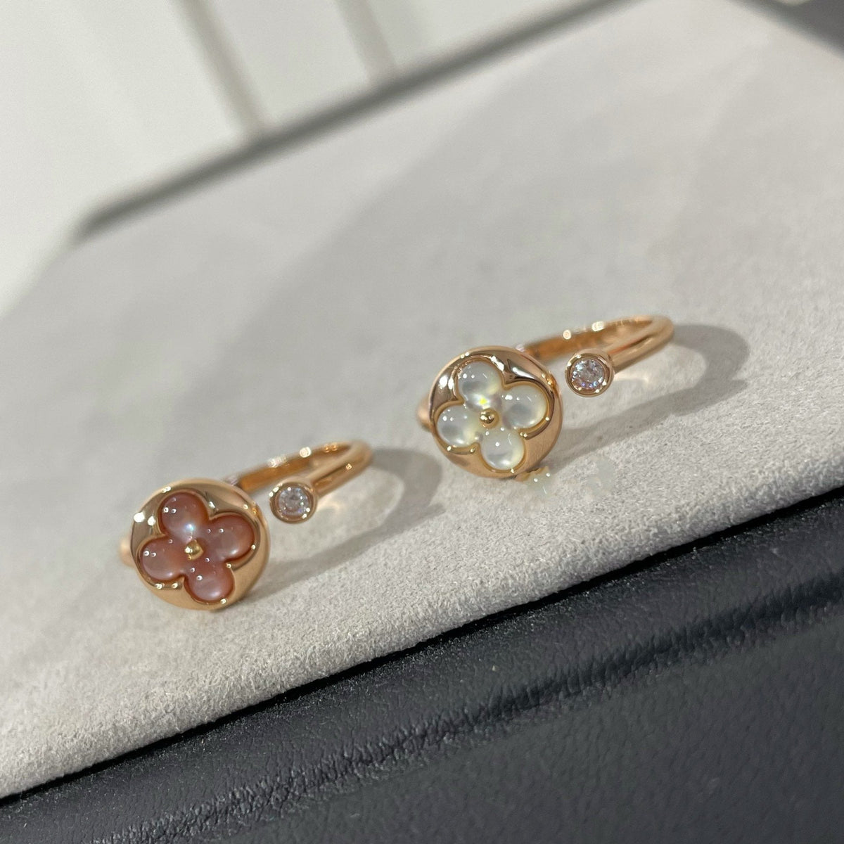 [⭐Novea]SUN 1 DIAMOND PINK MOP RING