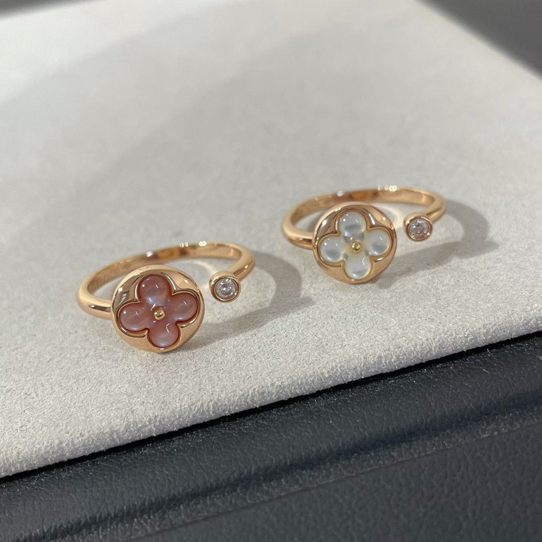 [⭐Novea]SUN 1 DIAMOND PINK MOP RING