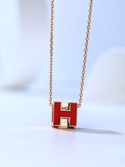[⭐Novea]H CAGE PINK GOLD NECKLACE