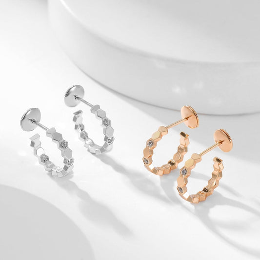 [⭐Novea]BEE LOVE DIAMOND HOOP EARRINGS
