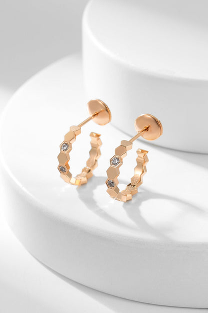 [⭐Novea]BEE LOVE DIAMOND HOOP EARRINGS