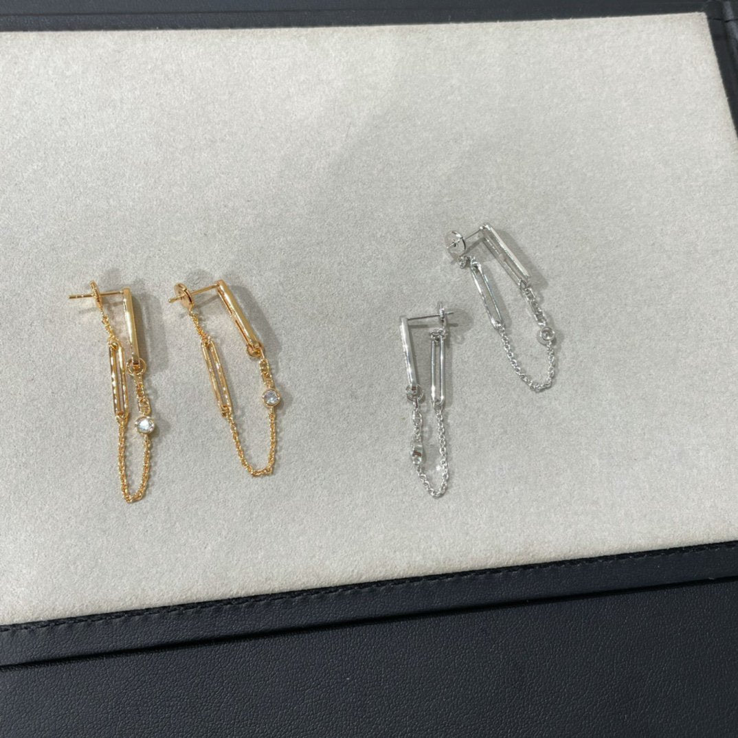 [⭐Novea]CHAINE CHAOS DIAMOND DROP EARRINGS