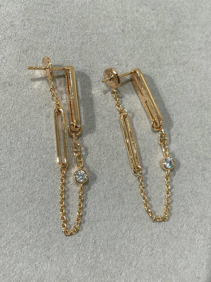[⭐Novea]CHAINE CHAOS DIAMOND DROP EARRINGS