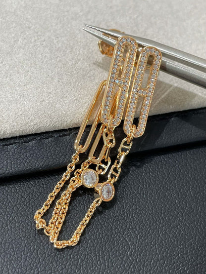 [⭐Novea]CHAINE CHAOS DIAMOND DROP EARRINGS