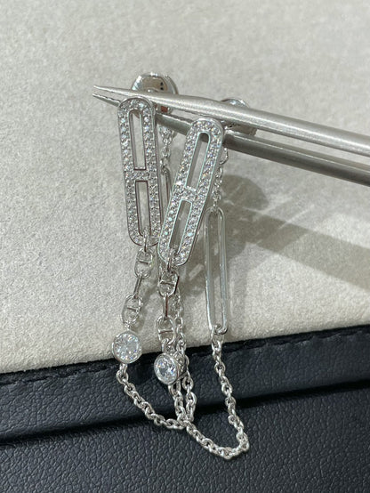 [⭐Novea]CHAINE CHAOS DIAMOND DROP EARRINGS