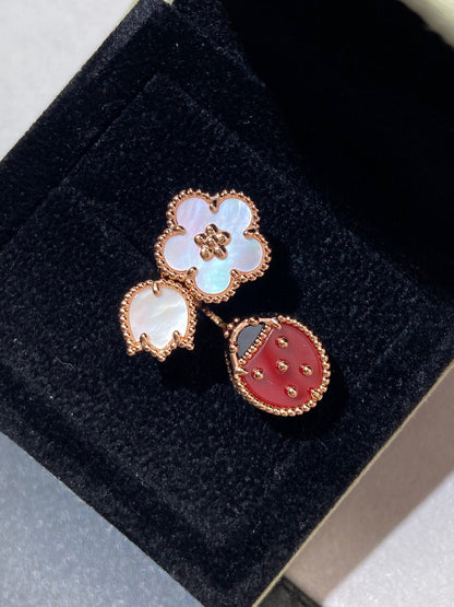 [⭐Novea]LUCKY 3 MOTIF ROSE GOLD RING