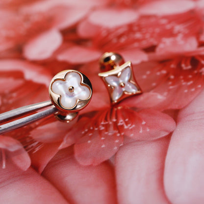 [⭐Novea]STAR AND SUN PINK GOLD MOP STUD EARRINGS