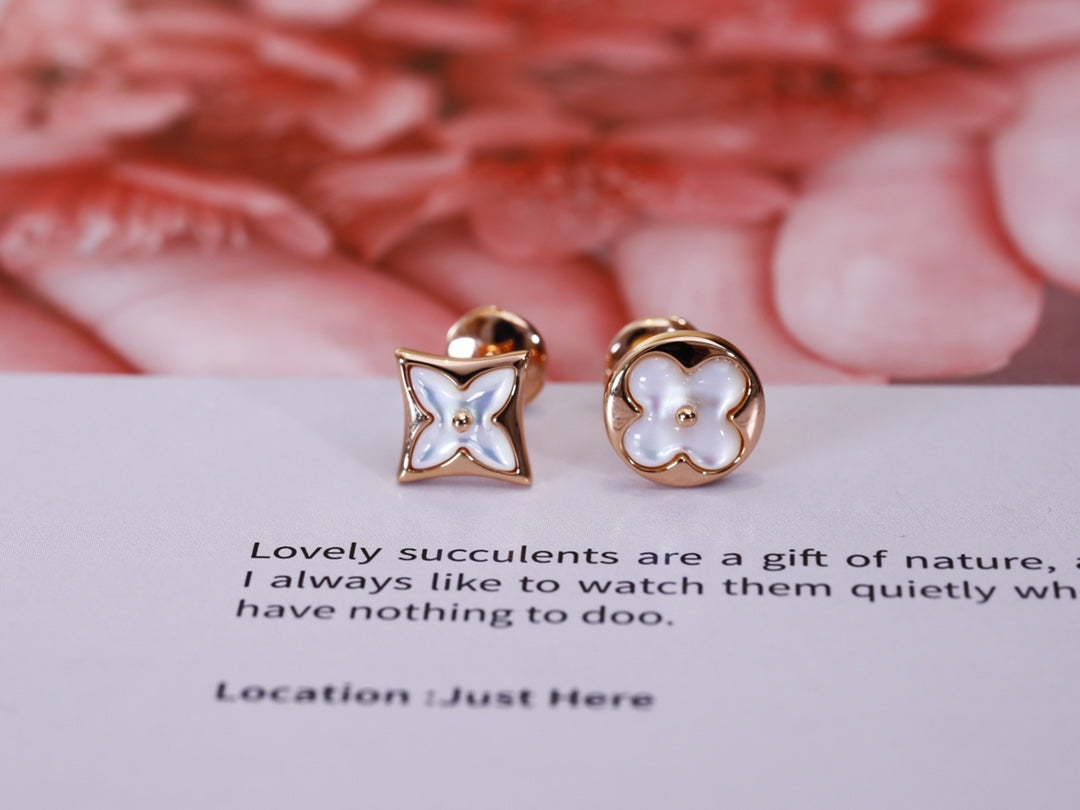 [⭐Novea]STAR AND SUN PINK GOLD MOP STUD EARRINGS