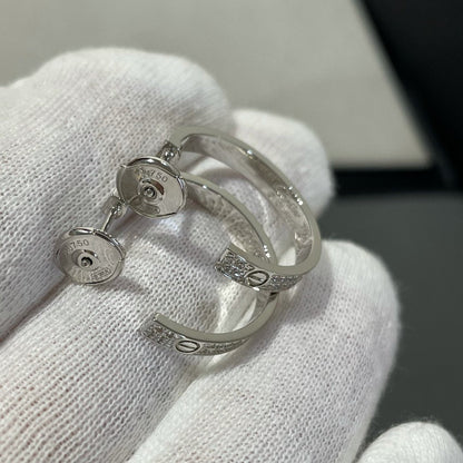 [⭐Novea]LOVE DIAMOND SILVER HOOP EARRINGS