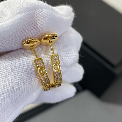 [⭐Novea]LOVE DIAMOND GOLD HOOP EARRINGS