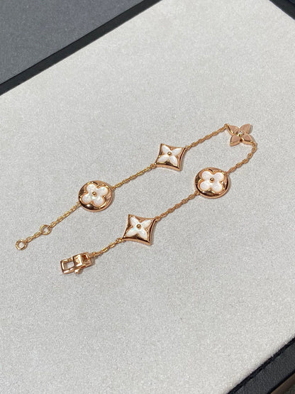 [⭐Novea]STAR AND SUN 5 MOTIF MOP PINK GOLD BRACELET