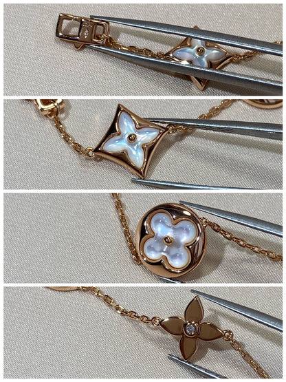 [⭐Novea]STAR AND SUN 5 MOTIF MOP PINK GOLD BRACELET