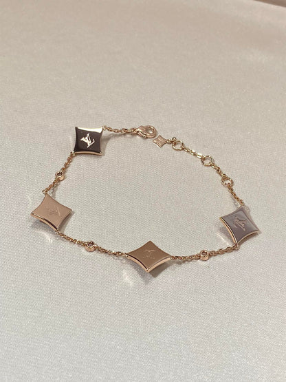 [⭐Novea]STAR 4 MOTIF MOP DIAMOND PINK GOLD BRACELET