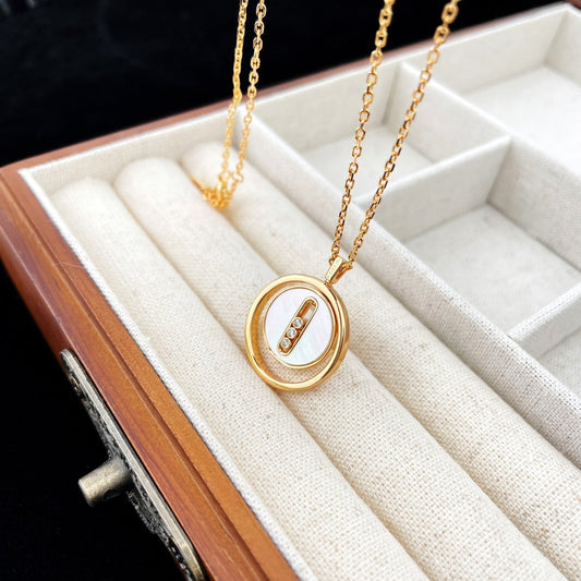 [⭐Novea]Demo MOVE MOP PINK GOLD NECKLACE