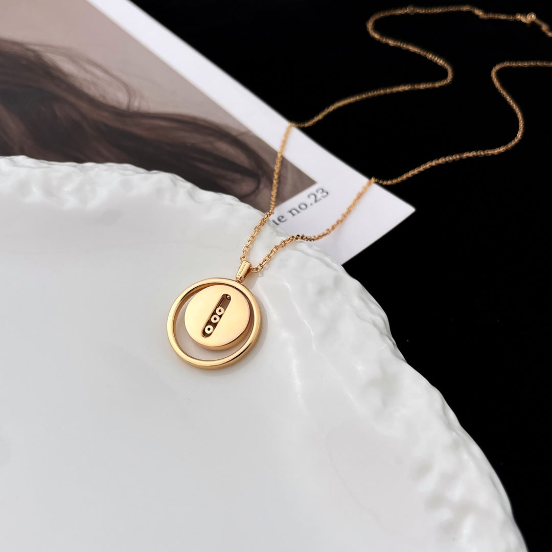 [⭐Novea]Demo MOVE MOP PINK GOLD NECKLACE