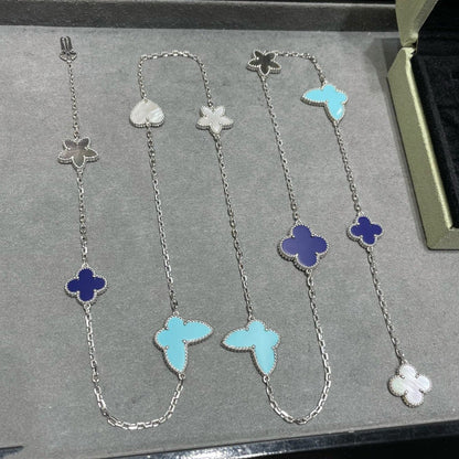 [⭐Novea]LUCKY CLOVER SILVER 11 MOTIF NECKLACE