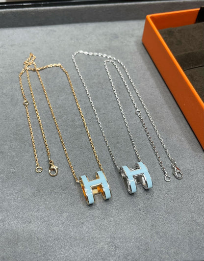 [⭐Novea]POP H SKY BLUE NECKLACE