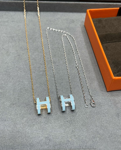 [⭐Novea]POP H SKY BLUE NECKLACE