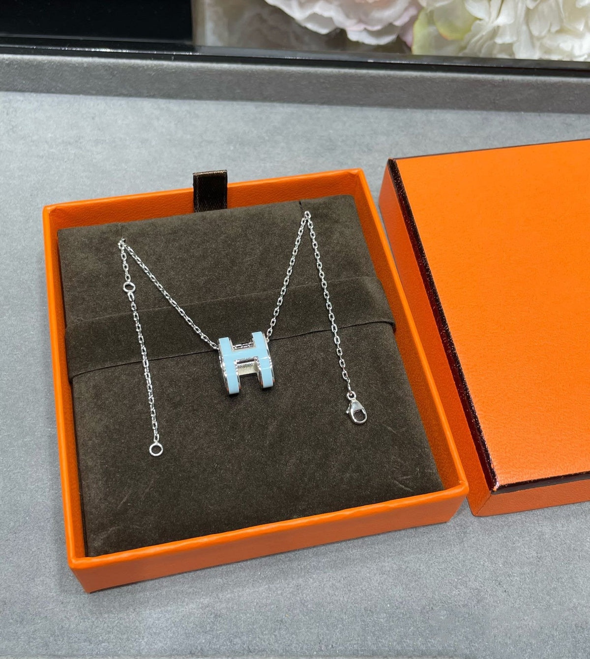 [⭐Novea]POP H SKY BLUE NECKLACE