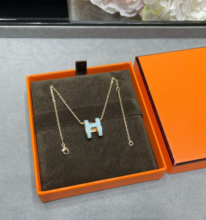 [⭐Novea]POP H SKY BLUE NECKLACE