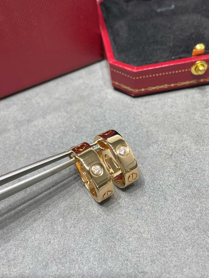 [⭐Novea]LOVE 5.5MM 1 DIAMOND EARRINGS
