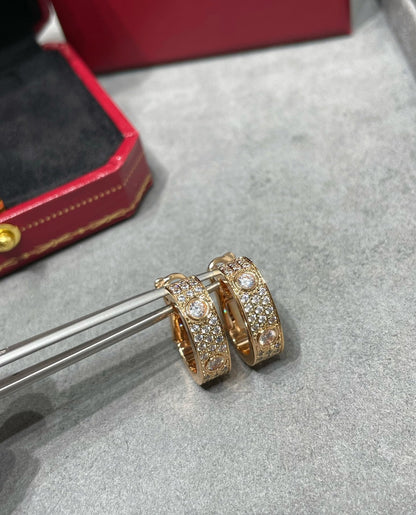 [⭐Novea]LOVE 5.5MM DIAMOND PAVED EARRINGS