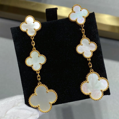 [⭐Novea]CLOVER MOP 3 MOTIFS GOLD EARRINGS