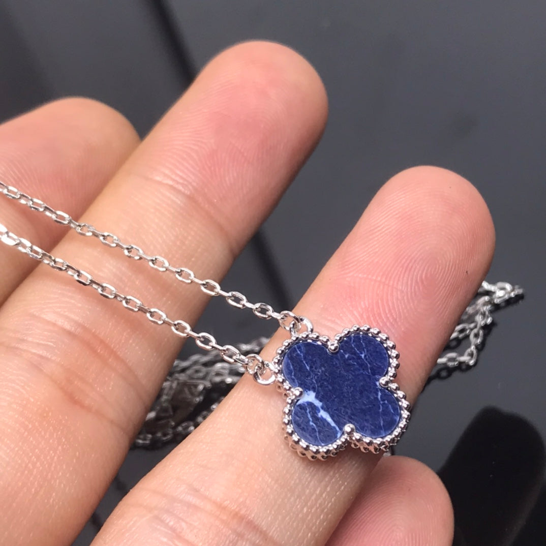 [⭐Novea]CLOVER PIETERSITE SILVER LONG NECKLACE
