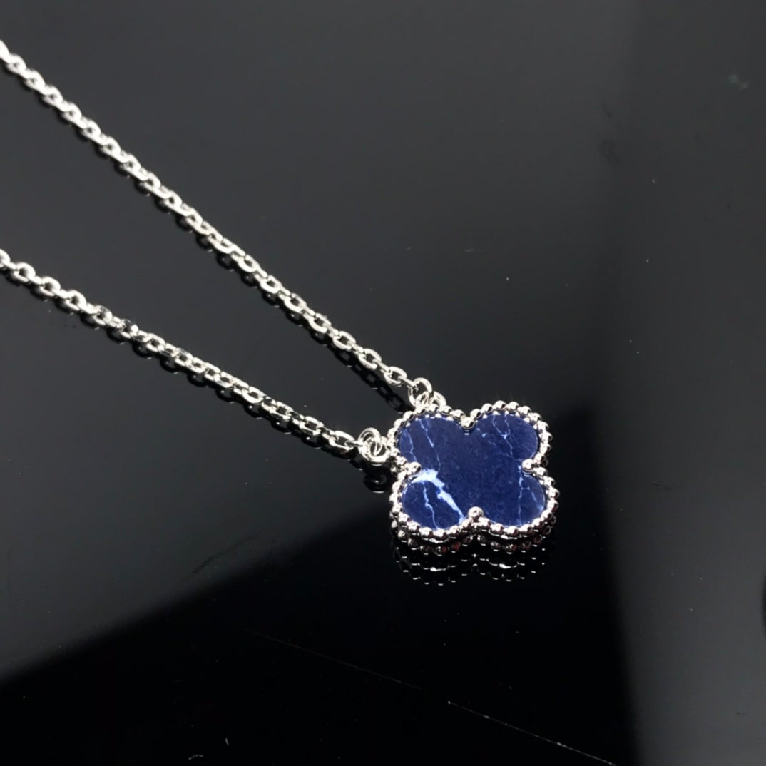 [⭐Novea]CLOVER PIETERSITE SILVER LONG NECKLACE