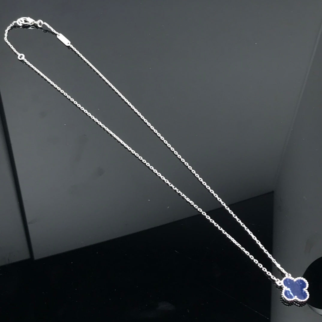 [⭐Novea]CLOVER PIETERSITE SILVER LONG NECKLACE