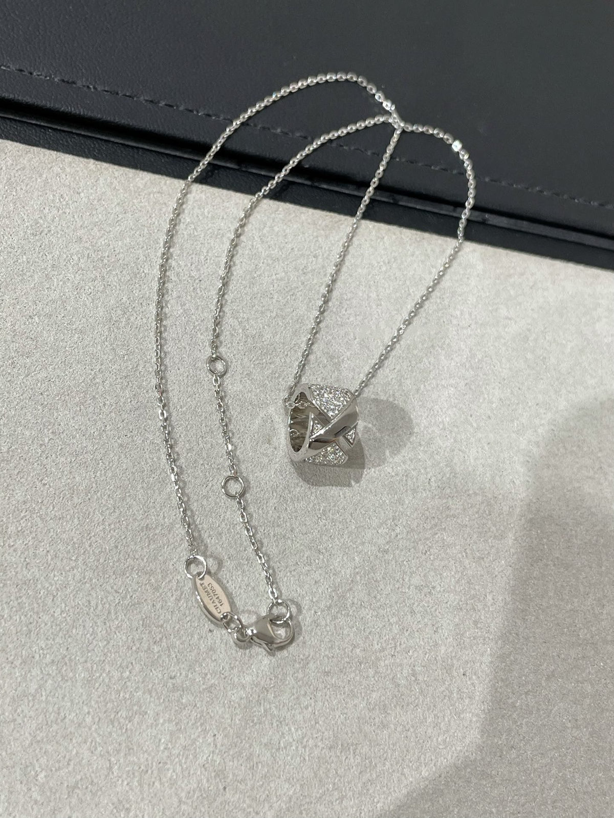 [⭐Novea]LIENS EVIDENCE DIAMOND PAVED NECKLACE
