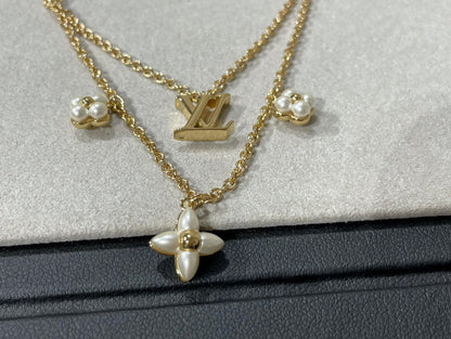[⭐Novea]FLOWERGRAM GOLD MOP DOUBLE ROW NECKLACE