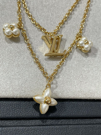 [⭐Novea]FLOWERGRAM GOLD MOP DOUBLE ROW NECKLACE