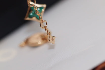 [⭐Novea]STAR AND SUN 4 MOTIF PINK GOLD MALACHITE BRACELET