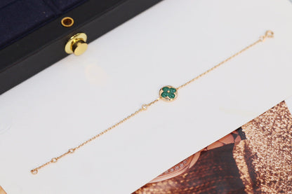 [⭐Novea]STAR AND SUN 4 MOTIF PINK GOLD MALACHITE BRACELET