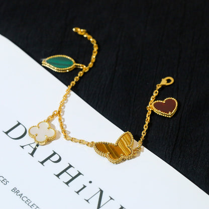 [⭐Novea]LUCKY SPRING 5 MOTIF GOLD BRACELET