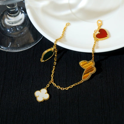 [⭐Novea]LUCKY SPRING 5 MOTIF GOLD BRACELET