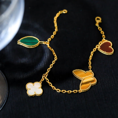 [⭐Novea]LUCKY SPRING 5 MOTIF GOLD BRACELET