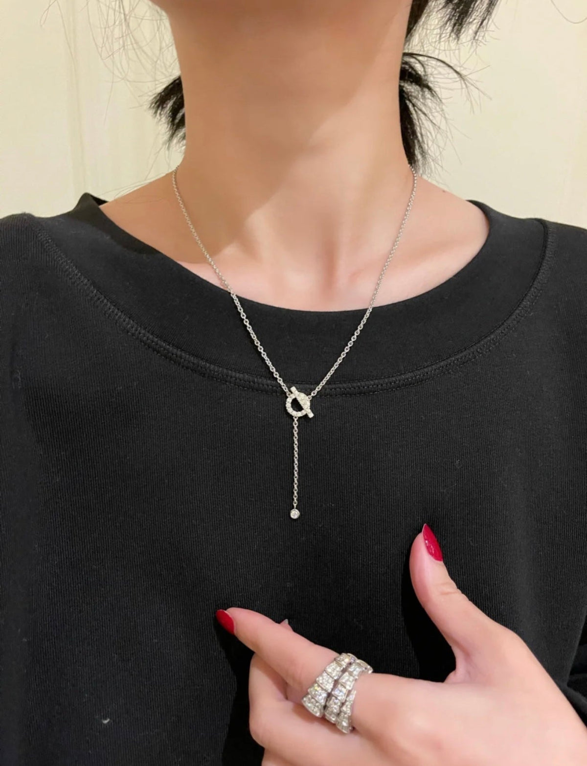 [⭐Novea]FINESSE SILVER DIAMOND NECKLACE