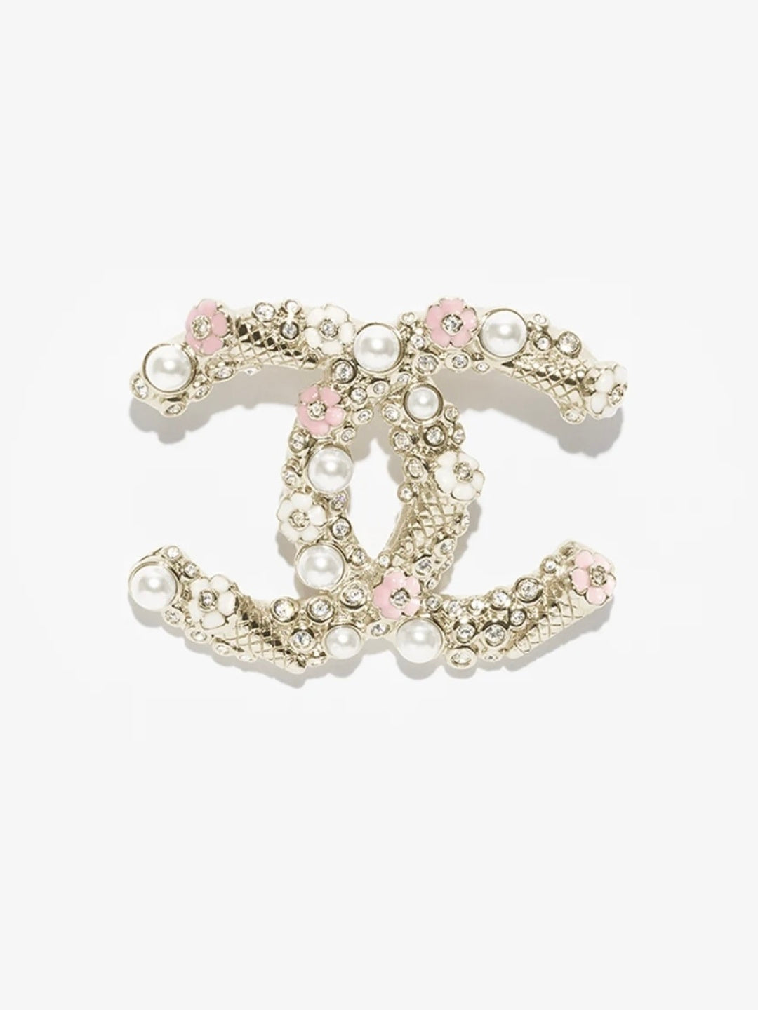 [⭐Novea]26C Pink-White Enamel Ice Cream Cone Double C Brooch