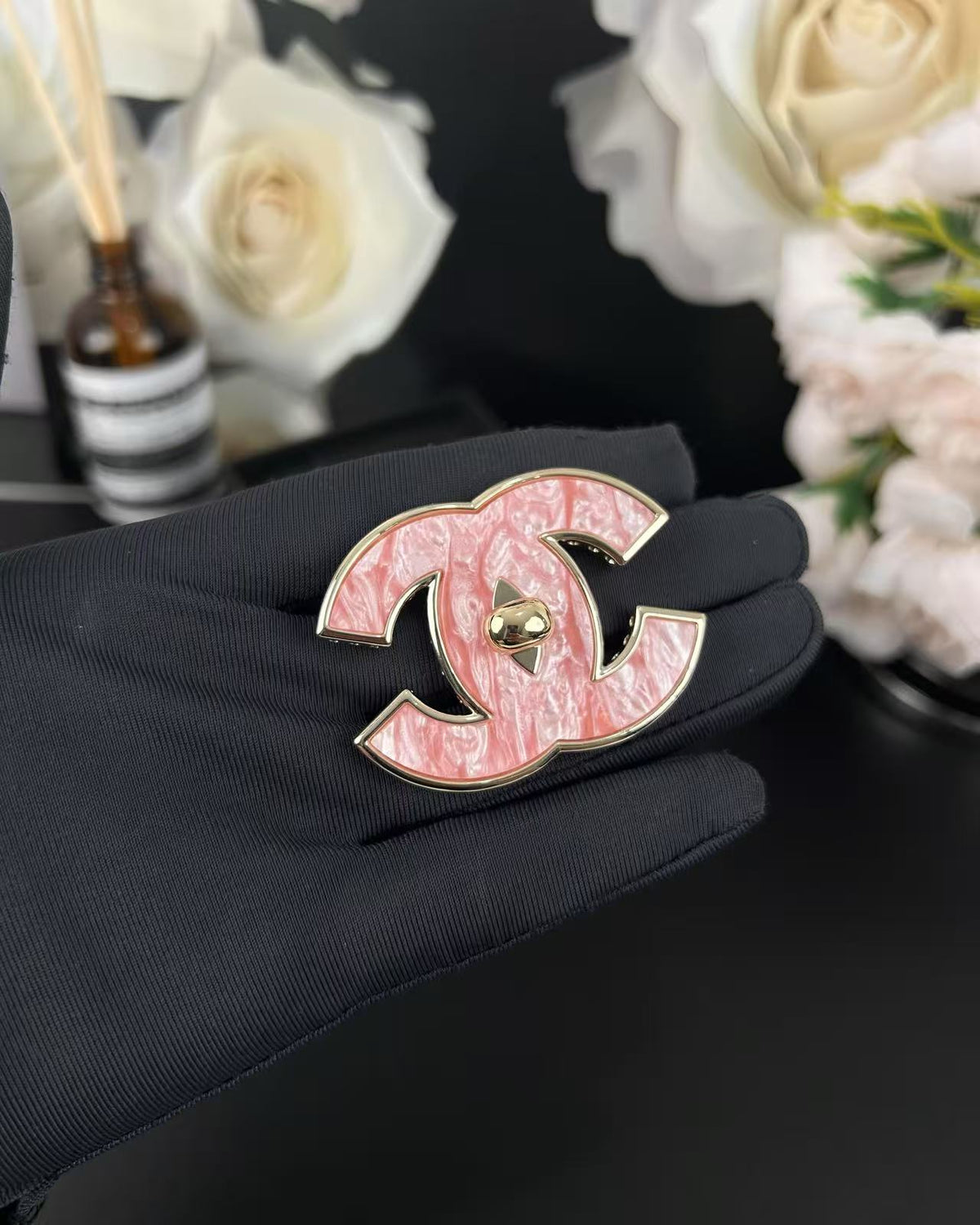 [⭐Novea]Pink Resin Classic Brooch 5cm