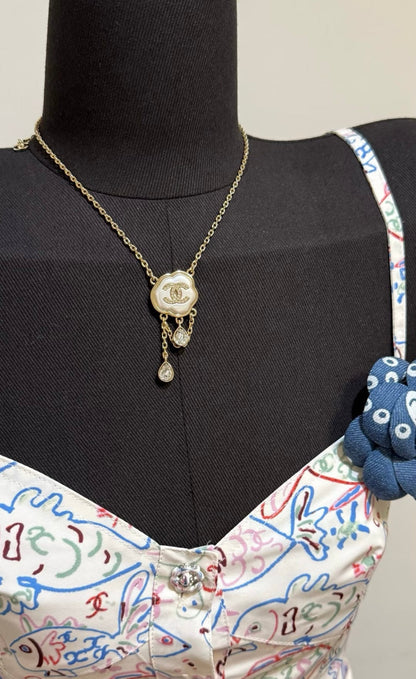[⭐Novea]Cloud Pearl Mother-of-Pearl Diamond Chain Pendant Necklace