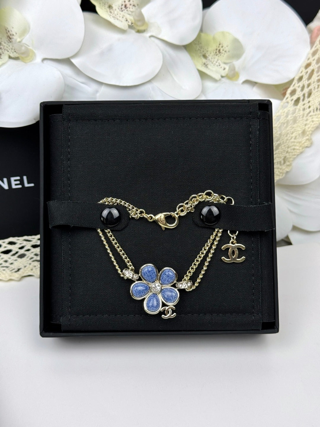 [⭐Novea]VOLTE New Blue Floral Double-Layer Bracelet