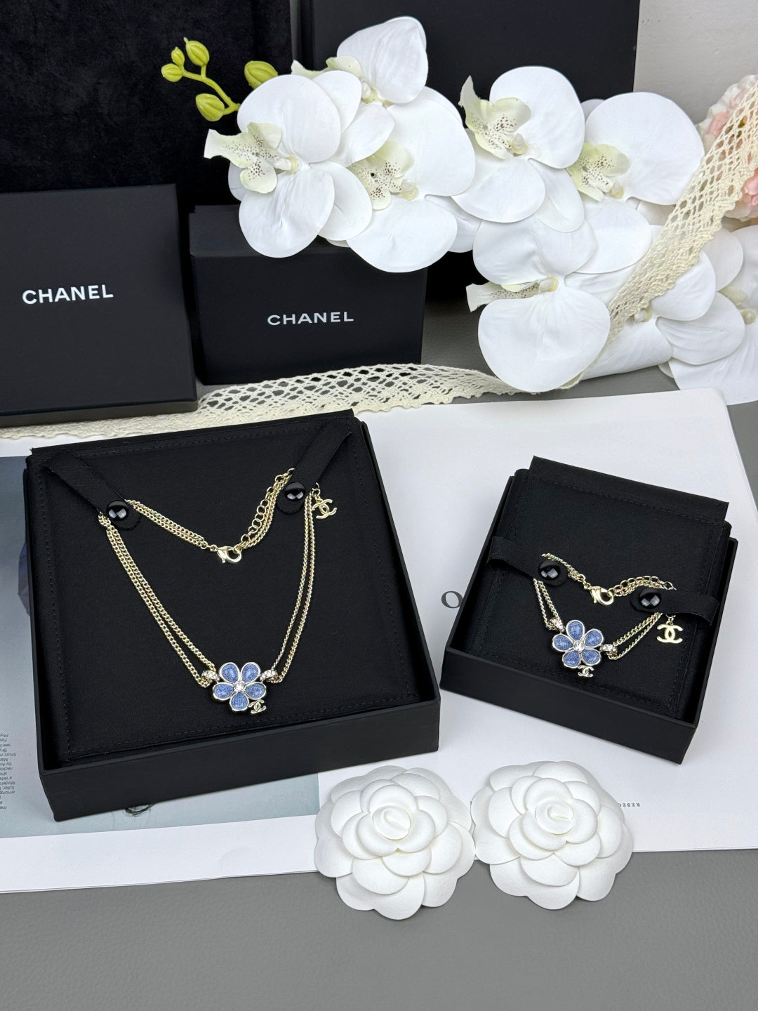[⭐Novea]VOLTE New Blue Floral Double-Layer Bracelet