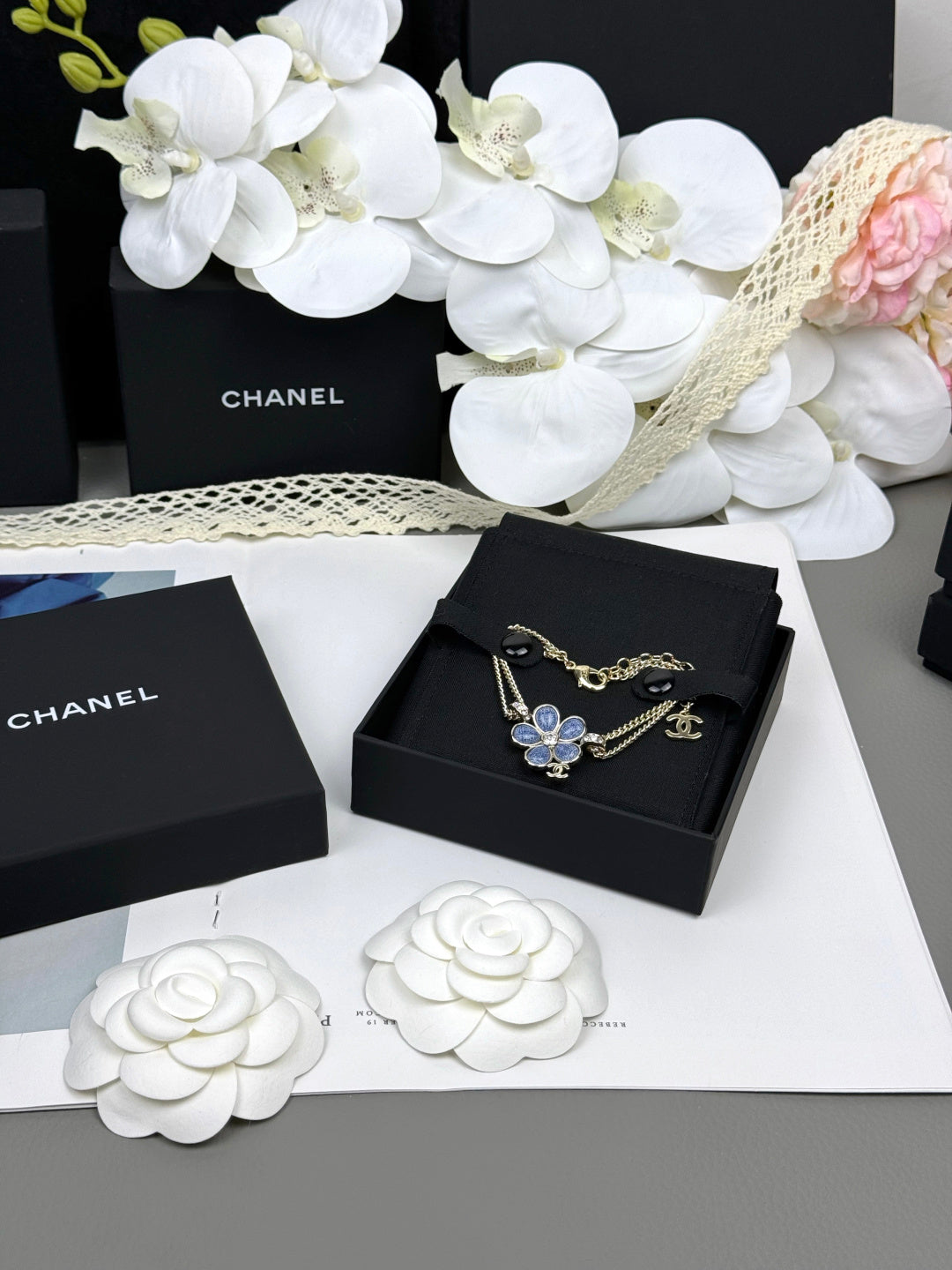 [⭐Novea]VOLTE New Blue Floral Double-Layer Bracelet