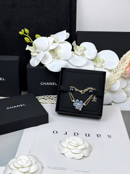 [⭐Novea]VOLTE New Blue Floral Double-Layer Bracelet