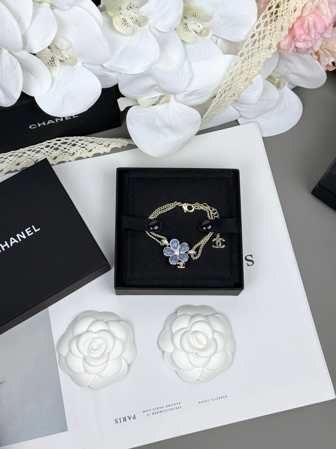 [⭐Novea]VOLTE New Blue Floral Double-Layer Bracelet