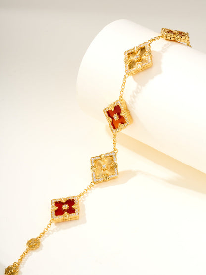 [⭐Novea]B.C.L ENAMELED Five-Flower Bracelet（Various Colors) BIG SIZE